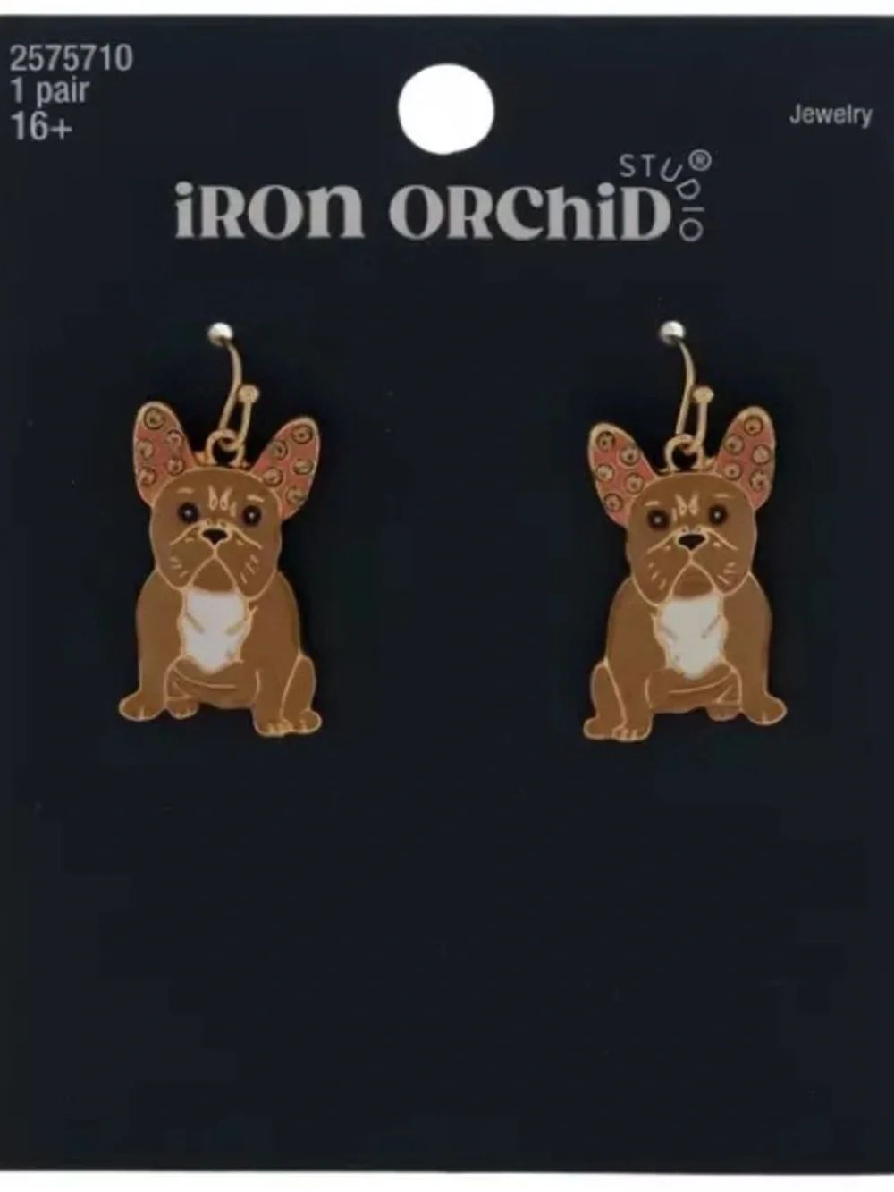 New Brown Frenchie Bulldog Dog Earrings – Brown